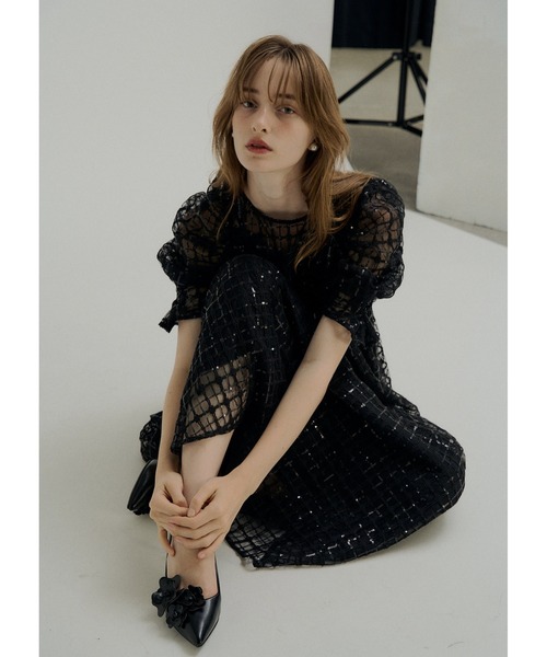 新品　黒LE’RURE リルアー　Kirakira check onepiece Kirakira check onepieceのドレス|Dorry Doll / LE'RURE