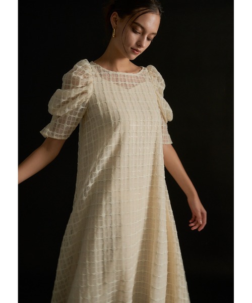 LE'RURE Kiarakira check onepiece ベージュ・S Kirakira check