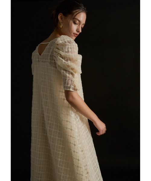 LE’RURE　Kiarakira check onepiece　ベージュ・S Kirakira check onepiece（ドレス）｜LE'RURE（リルアー）の