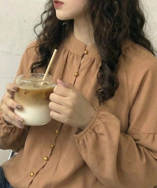 cammie（キャミー）の「バルーンスリーブシャツ（シャツ/ブラウス・レディース・ホワイト/ブラウン・M/L）」の12枚目の写真