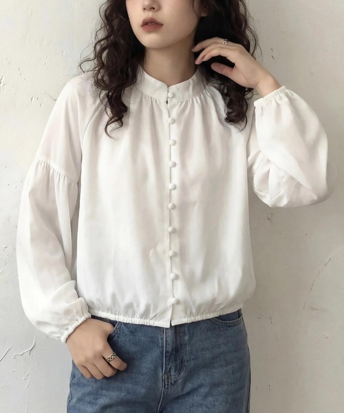 cammie（キャミー）の「バルーンスリーブシャツ（シャツ/ブラウス・レディース・ホワイト/ブラウン・M/L）」の5枚目の写真