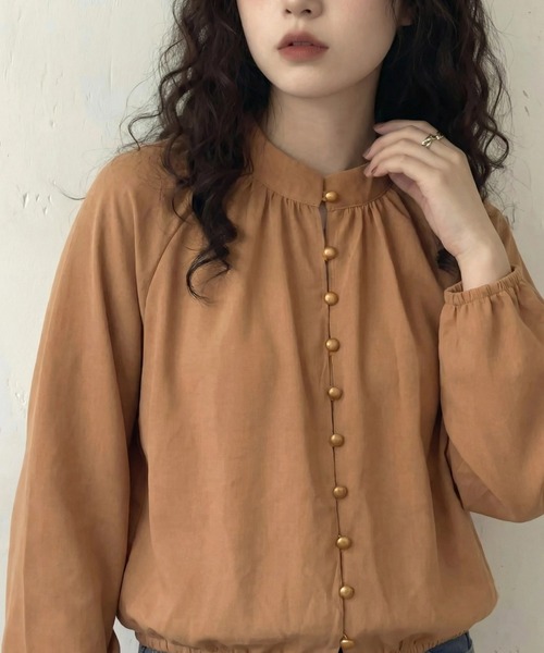 cammie（キャミー）の「バルーンスリーブシャツ（シャツ/ブラウス・レディース・ホワイト/ブラウン・M/L）」の9枚目の写真