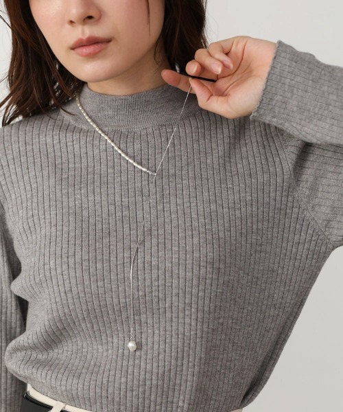 Bab(バブ)の「変形パール×ロングチェーンネックレス(ネックレス・レディース・シルバー/ゴールド・ONESIZE)」の2枚目の写真