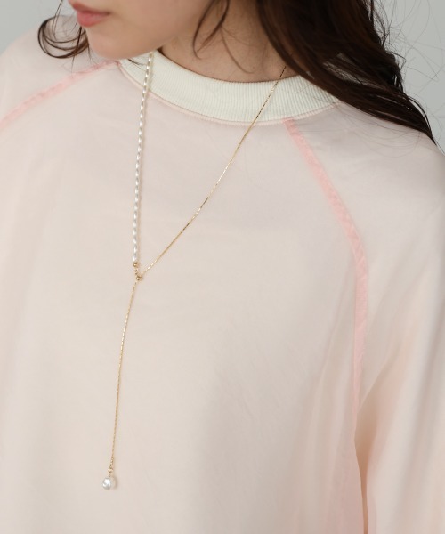 Bab(バブ)の「変形パール×ロングチェーンネックレス(ネックレス・レディース・シルバー/ゴールド・ONESIZE)」の11枚目の写真