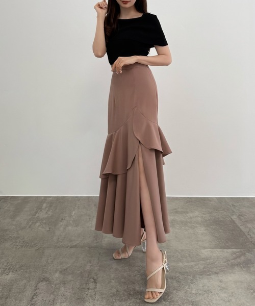 CENEA(セネア)の「ファスナースリットフリルスカート(スカート・レディース・ピンク系その他/ブラック/チャコール・LARGE/MEDIUM/SMALL)」の9枚目の写真