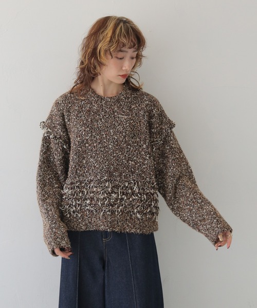 CLEIO(クレイオ)の「【CLEIO】裾ループ編みニット HEM LOOP KNIT/986-14620(ニット/セーター・レディース・ブラウン/ホワイト系その他/グレー・FREE)」の11枚目の写真