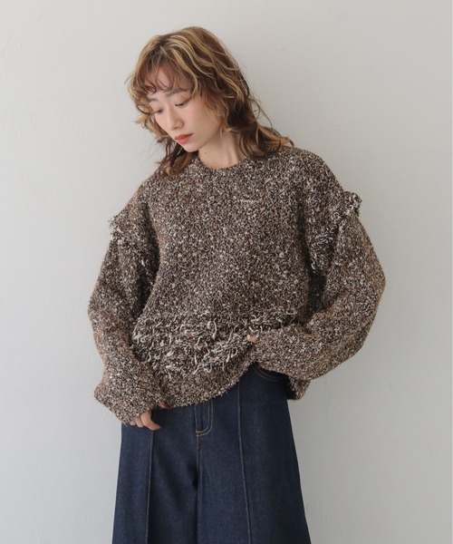 CLEIO(クレイオ)の「【CLEIO】裾ループ編みニット HEM LOOP KNIT/986-14620(ニット/セーター・レディース・ブラウン/ホワイト系その他/グレー・FREE)」の12枚目の写真
