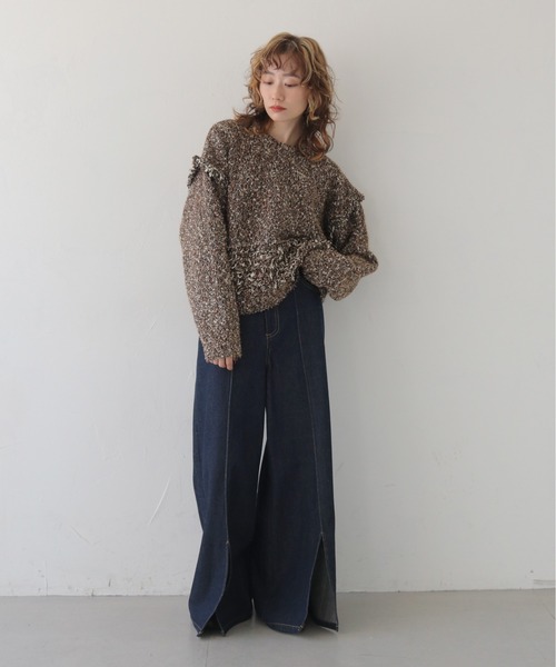 CLEIO(クレイオ)の「【CLEIO】裾ループ編みニット HEM LOOP KNIT/986-14620(ニット/セーター・レディース・ブラウン/ホワイト系その他/グレー・FREE)」の21枚目の写真
