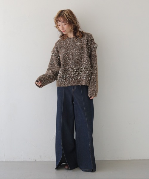 CLEIO(クレイオ)の「【CLEIO】裾ループ編みニット HEM LOOP KNIT/986-14620(ニット/セーター・レディース・ブラウン/ホワイト系その他/グレー・FREE)」の20枚目の写真