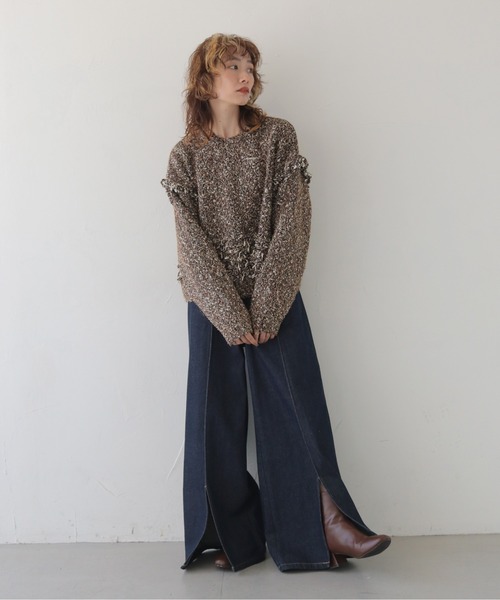 CLEIO(クレイオ)の「【CLEIO】裾ループ編みニット HEM LOOP KNIT/986-14620(ニット/セーター・レディース・ブラウン/ホワイト系その他/グレー・FREE)」の22枚目の写真