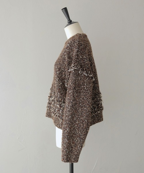 CLEIO(クレイオ)の「【CLEIO】裾ループ編みニット HEM LOOP KNIT/986-14620(ニット/セーター・レディース・ブラウン/ホワイト系その他/グレー・FREE)」の7枚目の写真