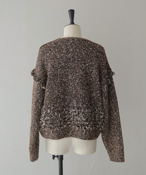 CLEIO(クレイオ)の「【CLEIO】裾ループ編みニット HEM LOOP KNIT/986-14620(ニット/セーター・レディース・ブラウン/ホワイト系その他/グレー・FREE)」の8枚目の写真