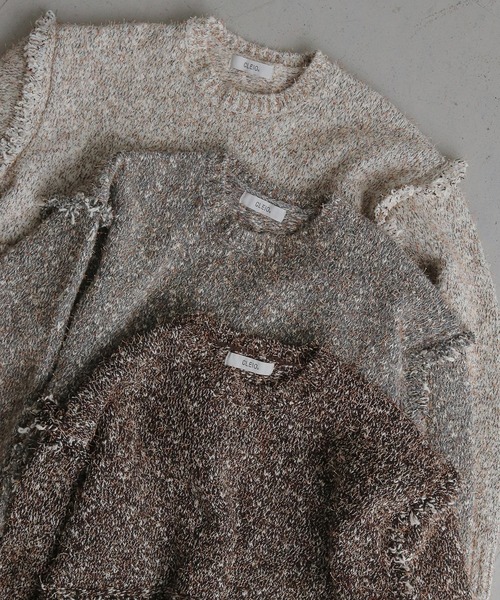 CLEIO(クレイオ)の「【CLEIO】裾ループ編みニット HEM LOOP KNIT/986-14620(ニット/セーター・レディース・ブラウン/ホワイト系その他/グレー・FREE)」の4枚目の写真