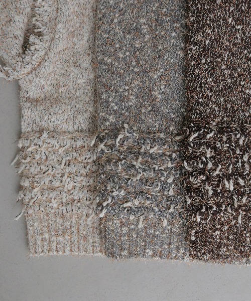 CLEIO(クレイオ)の「【CLEIO】裾ループ編みニット HEM LOOP KNIT/986-14620(ニット/セーター・レディース・ブラウン/ホワイト系その他/グレー・FREE)」の5枚目の写真