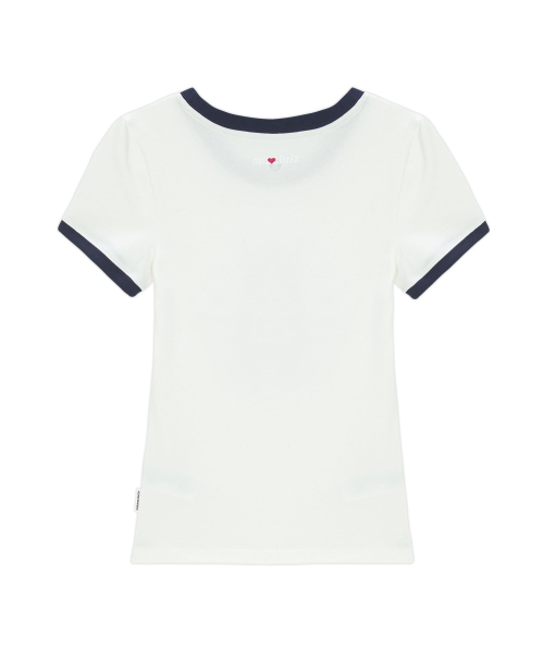 MISSLULZ(ミスルールズ)の「Future Friend Slim Fit T-Shirt Cloud White(Tシャツ/カットソー・レディース・マルチ/ダークパープル/ストーン・X-SMALL/SMALL/MEDIUM)」の4枚目の写真