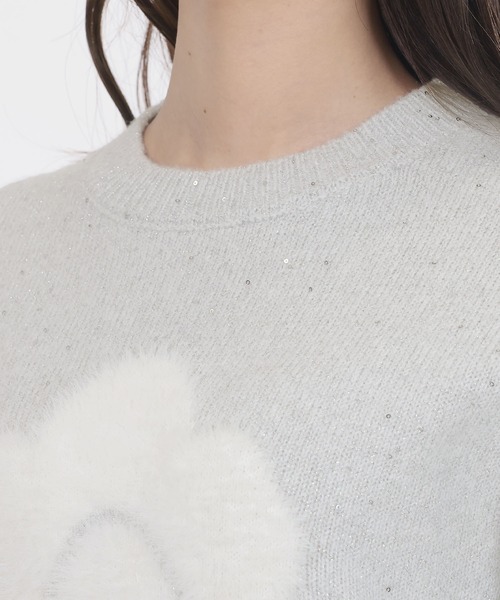 ファーデイジーラメニット プルオーバー（ニット/セーター）｜MARY