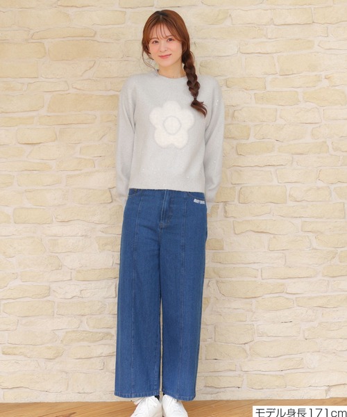 MARY QUANT（マリークワント）の「ファーデイジーラメニット プルオーバー（ニット/セーター・レディース・グレー/ピンク/ブラック・M）」の14枚目の写真