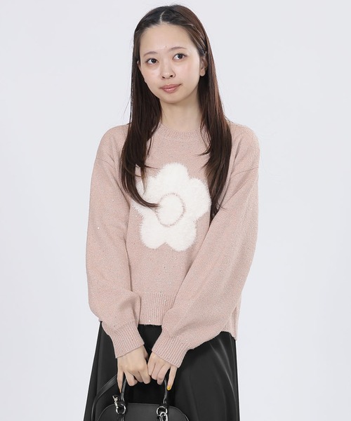 ファーデイジーラメニット プルオーバー（ニット/セーター）｜MARY