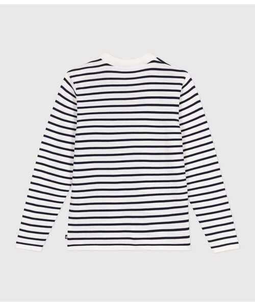 PETIT BATEAU(プチバトー)の「ニットプルオーバー(ニット/セーター・レディース・ホワイト×ネイビー・XX-SMALL/X-SMALL/SMALL/MEDIUM)」の2枚目の写真