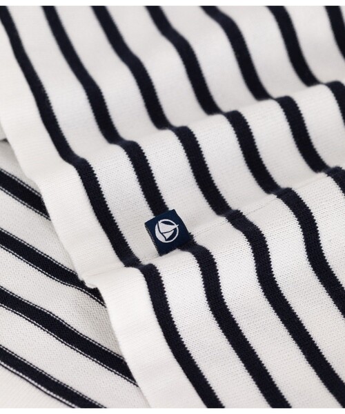 PETIT BATEAU(プチバトー)の「ニットプルオーバー(ニット/セーター・レディース・ホワイト×ネイビー・XX-SMALL/X-SMALL/SMALL/MEDIUM)」の3枚目の写真
