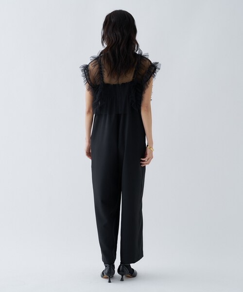 cloenc（クロエンス）の「【セットアイテム／オケージョン／手洗い可】フリルチュールボレロセットオールインワン（サロペット/オーバーオール・レディース・ブラック/ライトベージュ・01/02）」の10枚目の写真