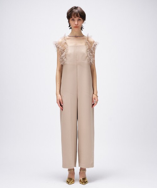 cloenc（クロエンス）の「【セットアイテム／オケージョン／手洗い可】フリルチュールボレロセットオールインワン（サロペット/オーバーオール・レディース・ブラック/ライトベージュ・01/02）」の12枚目の写真