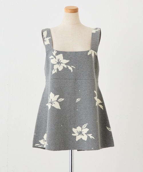 COLLAGE GALLARDAGALANTE（コラージュガリャルダガランテ）の「フラワーJQニットキャミ（キャミソール・レディース・グレー/アイボリー・FREE）」の11枚目の写真