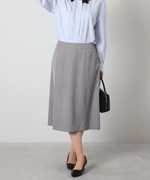 【L~5L 大きいサイズ】コンパクトツイルストレッチソフトAライン切替えスカート