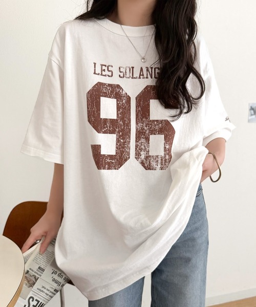 Java（ジャバ）の「《JaVaジャバコラボ》大人のカジュアルスタイルを格上げ。綿100%ナンバリングTシャツ (半袖)（Tシャツ/カットソー・レディース・チャコール/オートミール/ブラウン/ホワイト×ブラウン/ホワイト×ブルー・LARGE/MEDIUM/SMALL/X-LARGE）」の18枚目の写真