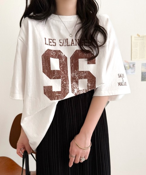Java（ジャバ）の「《JaVaジャバコラボ》大人のカジュアルスタイルを格上げ。綿100%ナンバリングTシャツ (半袖)（Tシャツ/カットソー・レディース・チャコール/オートミール/ブラウン/ホワイト×ブラウン/ホワイト×ブルー・LARGE/MEDIUM/SMALL/X-LARGE）」の22枚目の写真