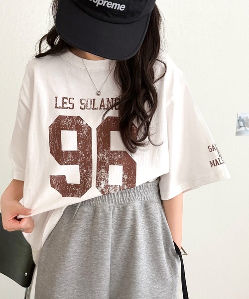 Java（ジャバ）の「《JaVaジャバコラボ》大人のカジュアルスタイルを格上げ。綿100%ナンバリングTシャツ (半袖)（Tシャツ/カットソー・レディース・チャコール/オートミール/ブラウン/ホワイト×ブラウン/ホワイト×ブルー・LARGE/MEDIUM/SMALL/X-LARGE）」の21枚目の写真