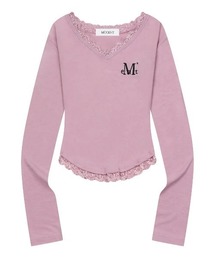 【日本未発売/WEB限定】MUCENT(ムセント)/レース Vネック ロングスリーブ Tシャツ/SUNNIOR LACE V-NECK LONG SLEEVE T
