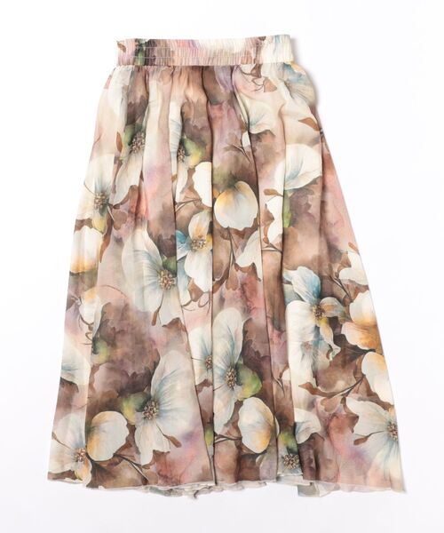 Q(キュー)の「フラワープリントスカート(スカート・レディース・ブルー系その他/ブラウン系その他・MEDIUM)」の21枚目の写真