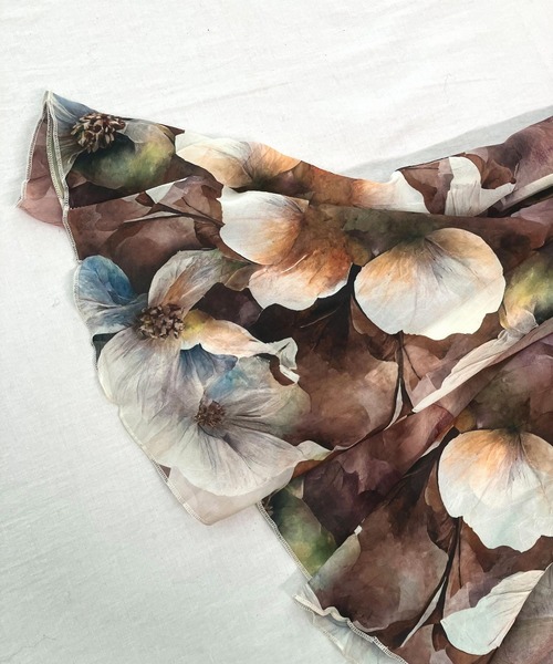 Q(キュー)の「フラワープリントスカート(スカート・レディース・ブルー系その他/ブラウン系その他・MEDIUM)」の16枚目の写真