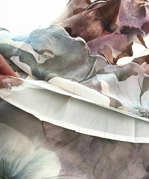 Q(キュー)の「フラワープリントスカート(スカート・レディース・ブルー系その他/ブラウン系その他・MEDIUM)」の19枚目の写真