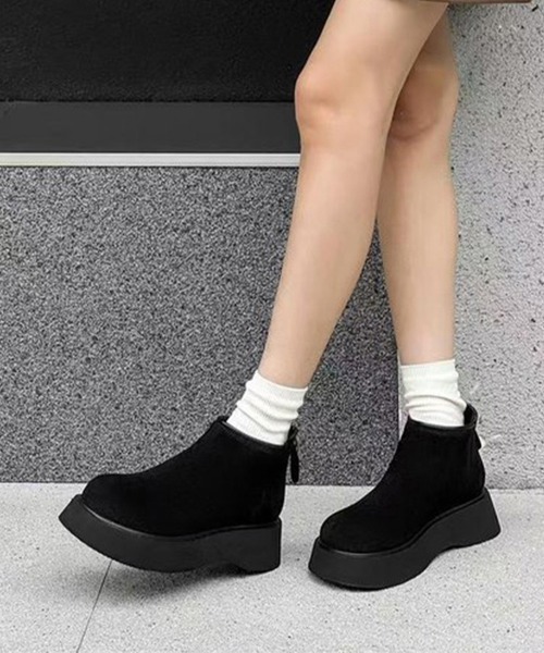 Miniministore(ミニミニストア)の「スエードタッチ厚底ショートブーツ 裏起毛(ブーツ・レディース・ブラック/ブラウン/キャメル・25.0cm/24.5cm/23.5cm/23.0cm/24.0cm)」の9枚目の写真