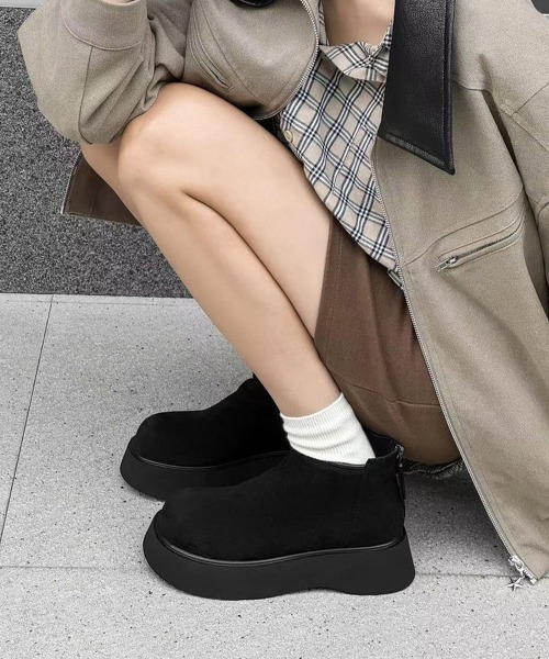 Miniministore(ミニミニストア)の「スエードタッチ厚底ショートブーツ 裏起毛(ブーツ・レディース・ブラック/ブラウン/キャメル・25.0cm/24.5cm/23.5cm/23.0cm/24.0cm)」の11枚目の写真