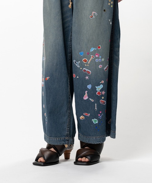 Kids Sticker Printed Wide Denim Pants（デニムパンツ）｜Maison