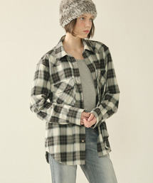 Woman Ombre Checked Western Shirt_Black