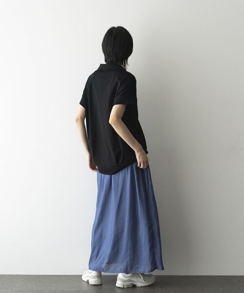 GARAGE OF GOOD CLOTHING（ガレージオブグッドクロージング）の「【日本製】ポロ襟スキッパープルオーバー（Tシャツ/カットソー・レディース・ホワイト/ブラック/ライトグレー・FREE）」の10枚目の写真