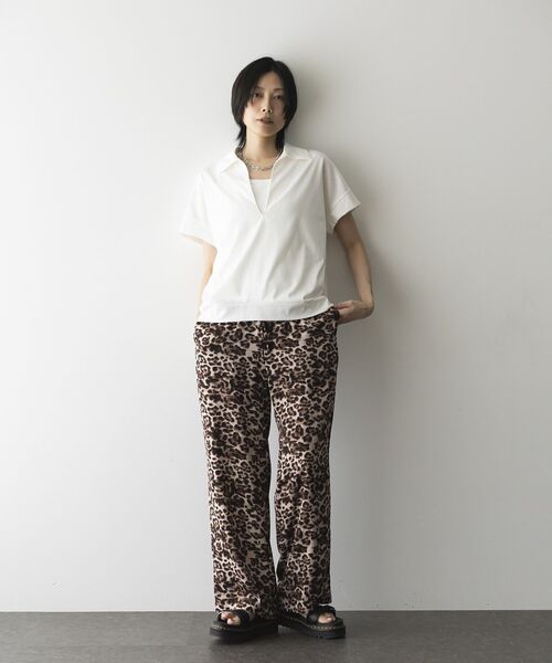 GARAGE OF GOOD CLOTHING（ガレージオブグッドクロージング）の「【日本製】ポロ襟スキッパープルオーバー（Tシャツ/カットソー・レディース・ホワイト/ブラック/ライトグレー・FREE）」の15枚目の写真