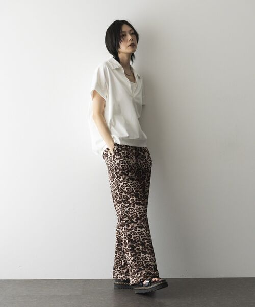 GARAGE OF GOOD CLOTHING（ガレージオブグッドクロージング）の「【日本製】ポロ襟スキッパープルオーバー（Tシャツ/カットソー・レディース・ホワイト/ブラック/ライトグレー・FREE）」の16枚目の写真