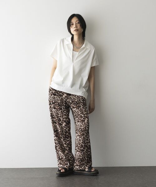 GARAGE OF GOOD CLOTHING（ガレージオブグッドクロージング）の「【日本製】ポロ襟スキッパープルオーバー（Tシャツ/カットソー・レディース・ホワイト/ブラック/ライトグレー・FREE）」の17枚目の写真