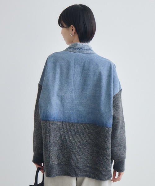 Paradise Picnic(パラダイスピクニック)の「デニム×ニットカーデイガン(カーディガン/ボレロ・レディース・アイボリー/グレー・FREE)」の10枚目の写真