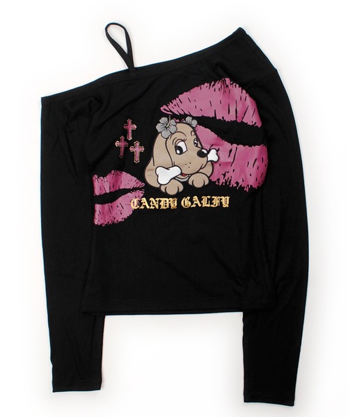 GALFY（ガルフィー）の「【GALFY/ガルフィー】SEXY LIPS TEE（Tシャツ/カットソー・レディース・ピンク/ブラック/パープル・FREE）」の4枚目の写真