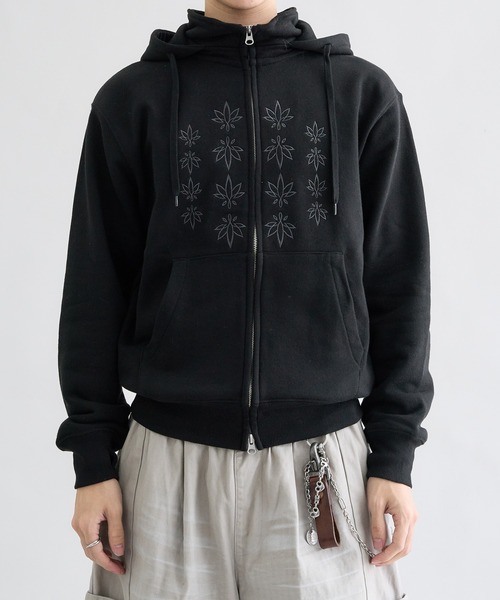 EPNK（イーピーエヌケー）の「Standneck-Zip Hoodie / スタンドネックジップフーディ（パーカー・メンズ・杢グレー/ブラック・SMALL/MEDIUM/LARGE）」の2枚目の写真
