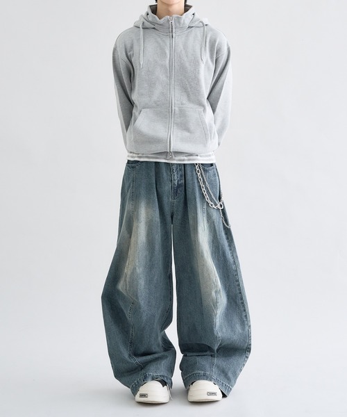 EPNK（イーピーエヌケー）の「Standneck-Zip Hoodie / スタンドネックジップフーディ（パーカー・メンズ・杢グレー/ブラック・SMALL/MEDIUM/LARGE）」の9枚目の写真