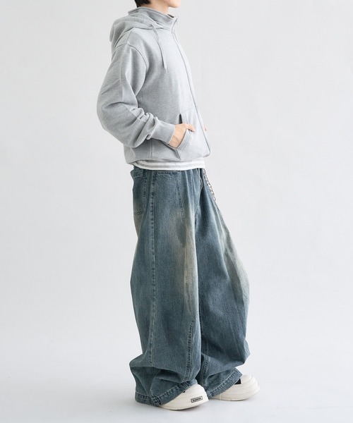 EPNK（イーピーエヌケー）の「Standneck-Zip Hoodie / スタンドネックジップフーディ（パーカー・メンズ・杢グレー/ブラック・SMALL/MEDIUM/LARGE）」の14枚目の写真