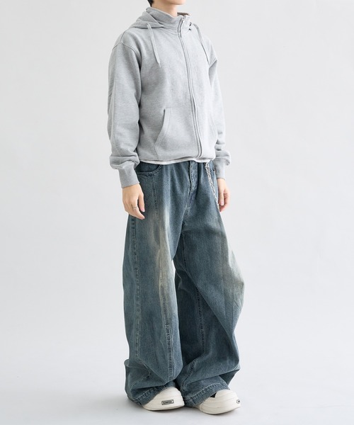 EPNK（イーピーエヌケー）の「Standneck-Zip Hoodie / スタンドネックジップフーディ（パーカー・メンズ・杢グレー/ブラック・SMALL/MEDIUM/LARGE）」の15枚目の写真