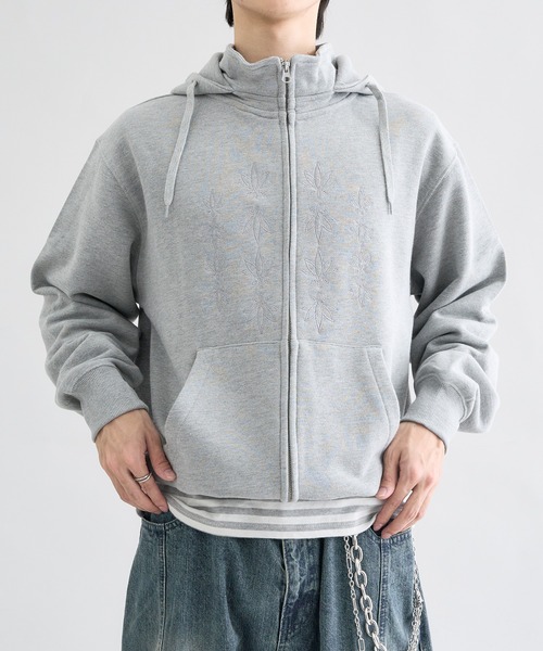 EPNK（イーピーエヌケー）の「Standneck-Zip Hoodie / スタンドネックジップフーディ（パーカー・メンズ・杢グレー/ブラック・SMALL/MEDIUM/LARGE）」の5枚目の写真
